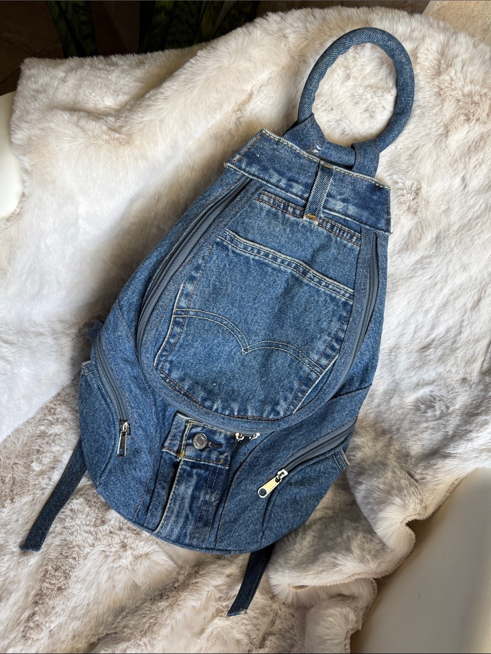 Levi's Denim Backpack Purse in Classic Blue - Picture 12 of 16